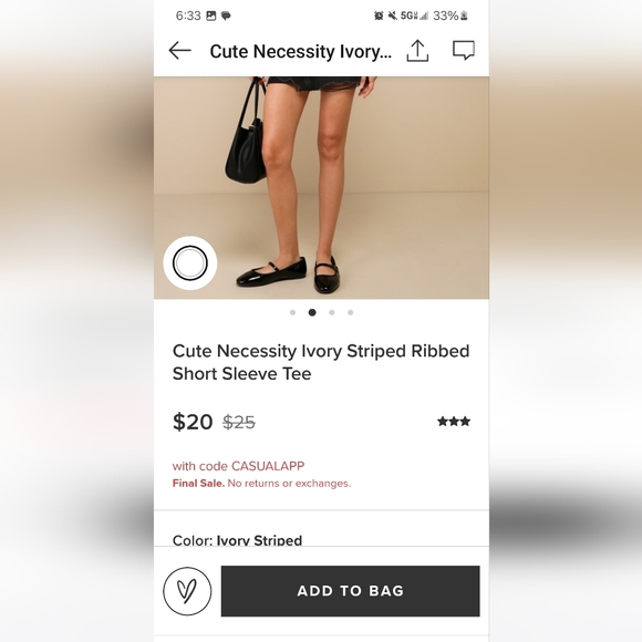 Lulu's Black & White Striped Tee - Picture 8 of 8